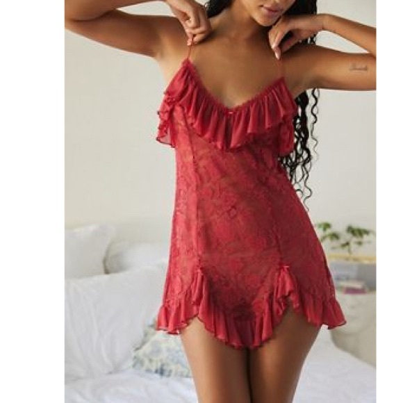 Out from under rouge sheer lace mini dress - Picture 3 of 3